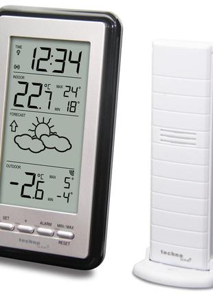 Домашняя метеостанция technoline ws9130 з бездротовим датчиком, прогнозом погоди, серебристый