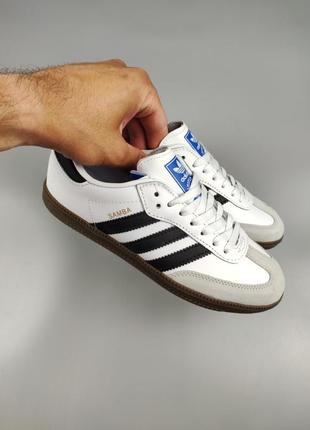 Adidas samba vegan white black7 фото