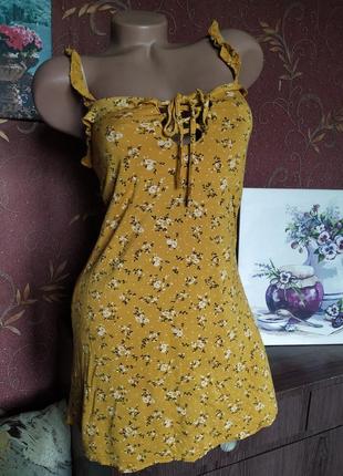 Желтое платье мини с цветочным принтом от prettylittlething4 фото