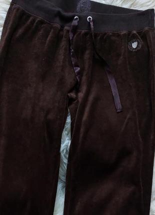 💜💛💚 суперские велюровые брюки красивого шоколадного цвета2 фото