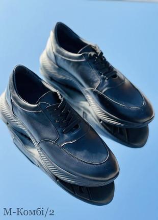 Кроссовки натур кожа / натур замш черные 36-43р все цвета