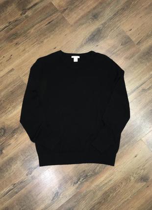 Шикарный чёрный свитер из мериноса h&m оригинал2 фото