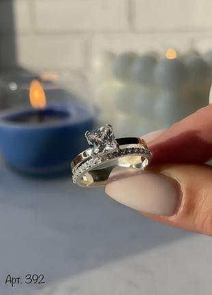 Серебряно-золотая кольца квадрат