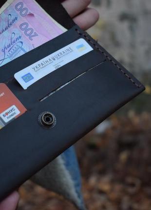 Гаманець гаманець жіночий портмоне ручної роботи, натуральна шкіра, на кнопці4 фото