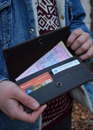 Гаманець гаманець жіночий портмоне ручної роботи, натуральна шкіра, на кнопці3 фото