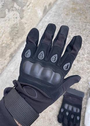 Тактичні рукавички із пальцями. чорні