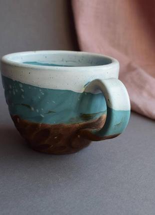 Керамическая чашка для кофе, фактурная кофейная чашка6 фото