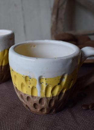 Керамічне горнятко для кави, чашка ручної роботи7 фото
