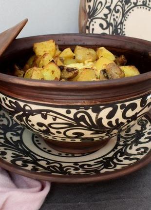 Велика керамічна миска з кришкою, миска для вареників