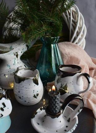Маленький керамічний свічник