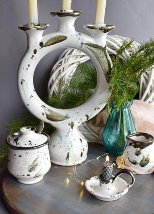 Маленький керамічний свічник