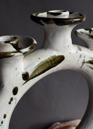 Ceramic triple candlestick4 фото