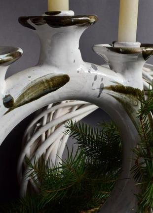 Ceramic triple candlestick3 фото