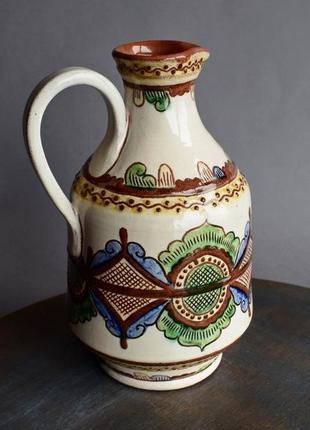 Керамічна бутля для напоїв в стилі косівської кераміки