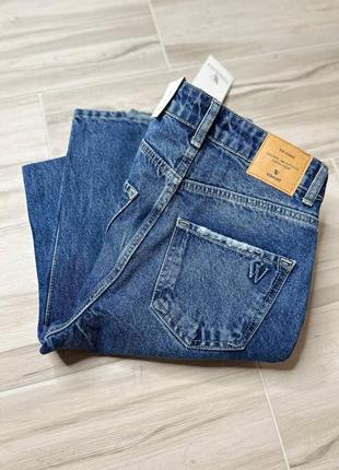 Женские синие качественные трендовые джинсы рванка5 фото