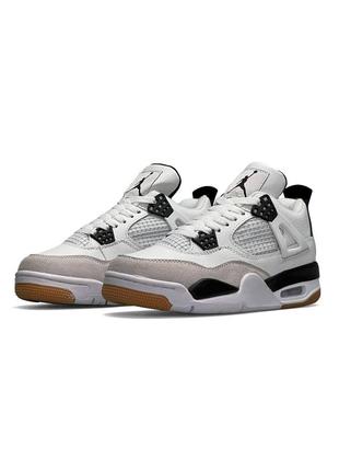 Nike air jordan 4 retro sb білі з чорним