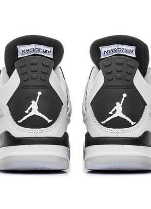 Nike air jordan 4 retro белые с серым6 фото