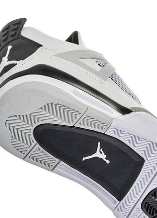 Nike air jordan 4 retro белые с серым5 фото