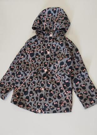 Легкая куртка, ветровка леопардовая с минни minnie mouse от disney серого цвета 5-6 лет2 фото