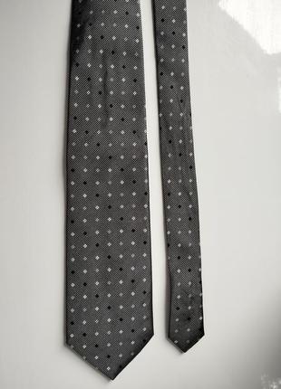 Серый серебристый галстук в горошек галстук baumler