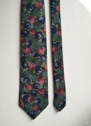Краватка зелена з квітами галстук m&s1 фото