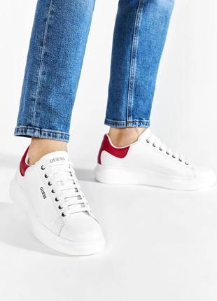 Кеди guess salerno white/red