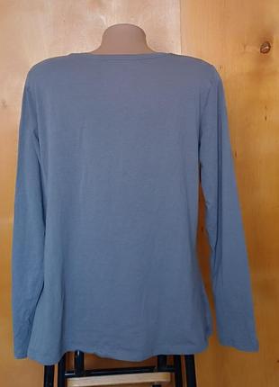 Р 20/54-56 актуальна базова сіра футболка з довгим рукавом лонгслів бавовна трикотаж amosphere3 фото