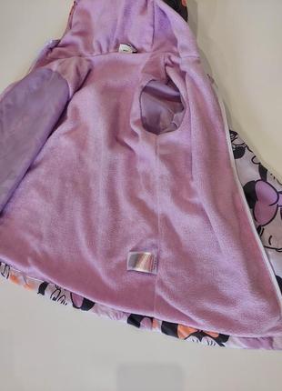 Легкая куртка, ветровка с минни на флисе minnie mouse от disney лавандового цвета 6-8 лет6 фото