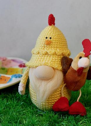Гном пасхи, вязаный амигуруми, великокрод - декор, подарок