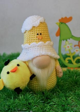 Гном пасхи, вязаный амигуруми, великокрод - декор, подарок