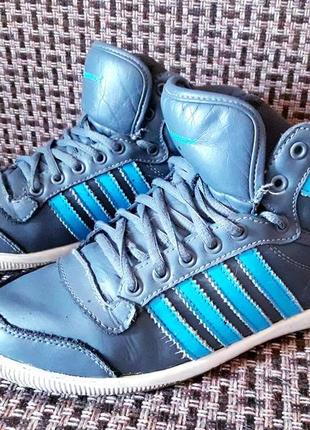 Оригинальные комбинированные кроссовки/хайтопы demax 4 blue stripes аdidas.4 фото