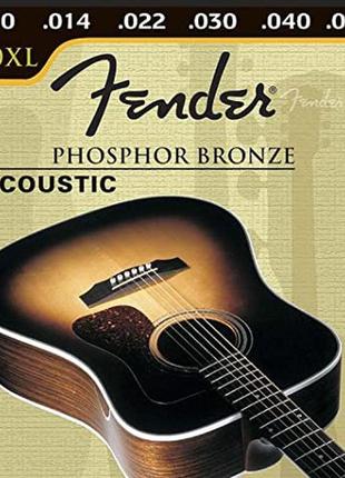 Струни fender 60-xl (фосфорна бронза) для акустичної гітари