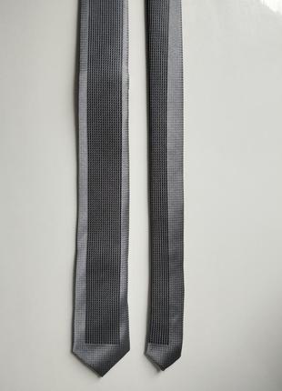 Узкий галстук серебристый галстук1 фото