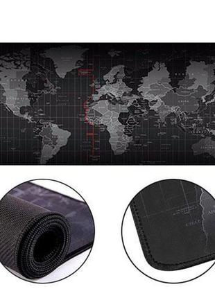 Ігрова поверхня, великий килимок для мишки ігровий 70х30 см мапа світу