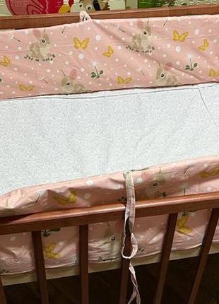 Захист, бортики в дитяче ліжечко на 4 сторони, бампер в ліжечко6 фото