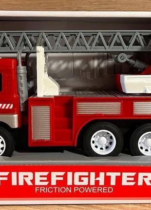 Іграшкова інерційна пожежна машина wy350b, розсувні сходи, 1:16