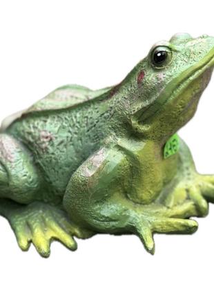Садова фігура жаба озерна 13 см (полімерний виріб)1 фото