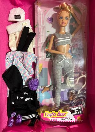 Набір лялька з одягом та взуттям для ляльок типу барбі