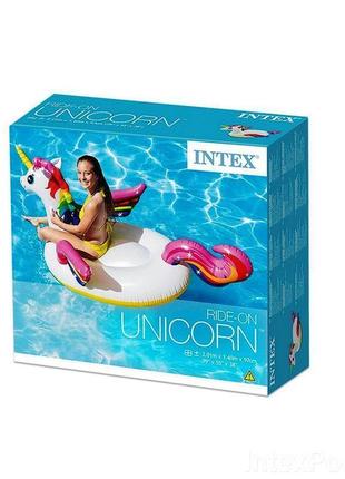 Надувний плотик intex 57561 unicorn єдиноріг, 198х140х97 см