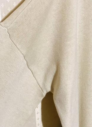 Свитер свободного кроя с воротником поло бежевого цвета от threadbare.2 фото