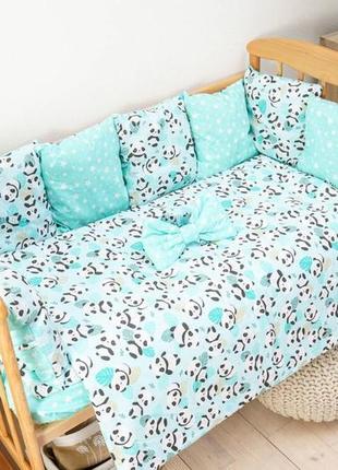 Комплект дитячої постільної білизни в ліжечко, бортики подушки2 фото