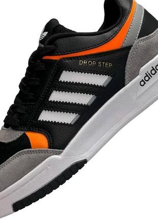 Adidas drop step черные с белым и оранжевым4 фото