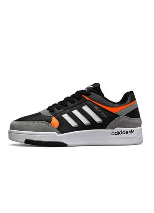 Adidas drop step черные с белым и оранжевым3 фото