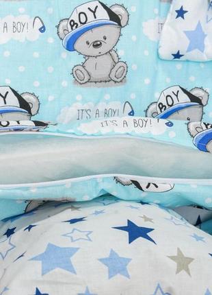 Комплект дитячої постільної білизни в ліжечко, бортики подушки6 фото