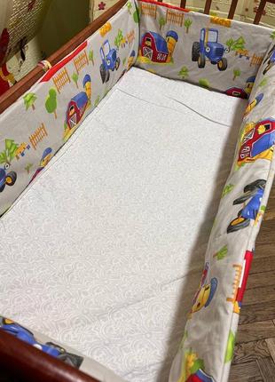 Захист, бортики в дитячу ліжечко на 4 сторони, бампер у ліжко5 фото