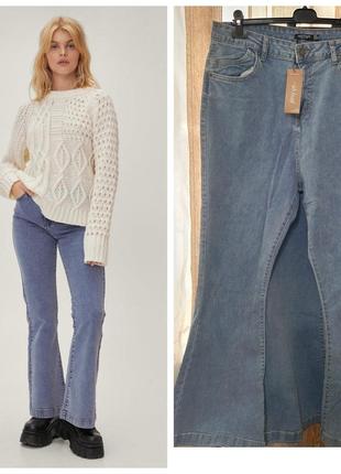 Женские джинсы клеш большого размера 221 фото