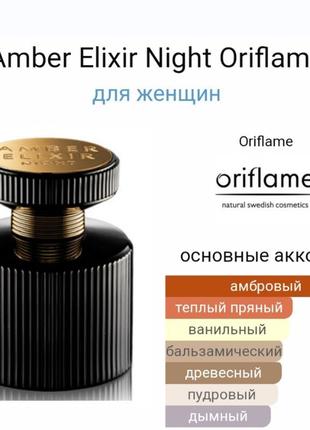 Парфумована вода amber elixir night oriflame