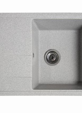 Кухонна мийка кам'яна силіка сірий. гранітна квадратна зі штучного каменю раковина на кухню