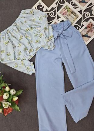 Модный костюм (палаццо+топ с длинным рукавом)