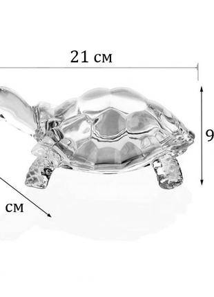 Фігурка для інтер`єру черепаха resteq 21х15х9.5 см. скляна статуетка черепаха. декор черепаха5 фото